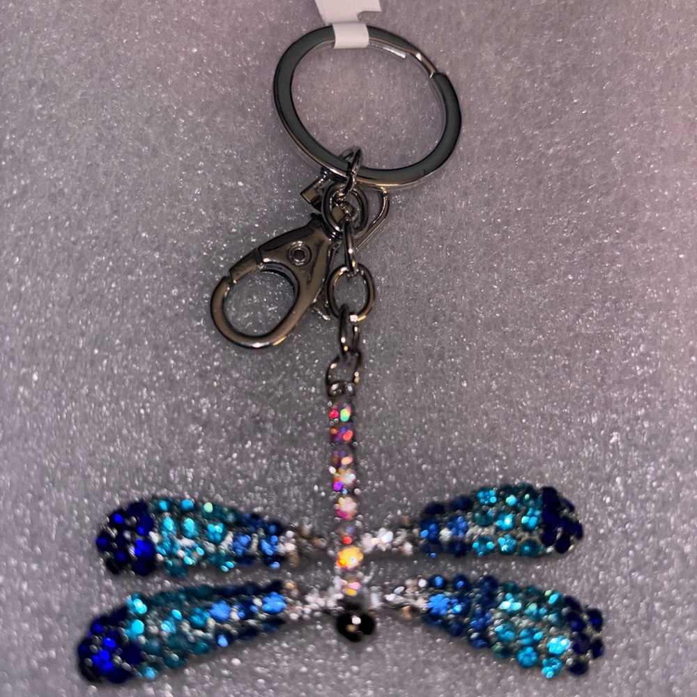 Crystal Dragonfly Keychain
